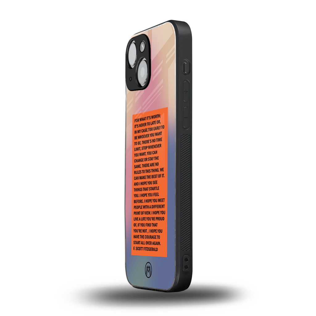 for what it's worth back phone cover | glass case for iphone 13 mini