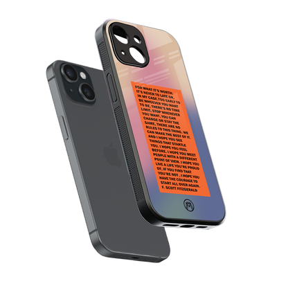 for what it's worth back phone cover | glass case for iphone 13
