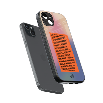 for what it's worth back phone cover | glass case for iphone 14 plus