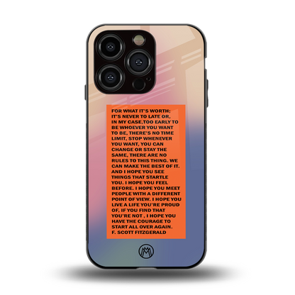 for what it's worth back phone cover | glass case for iphone 14 pro