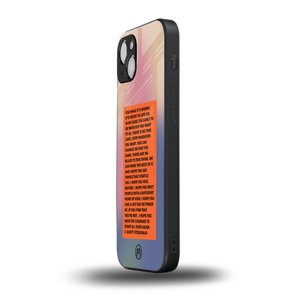 for what it's worth back phone cover | glass case for iphone 14