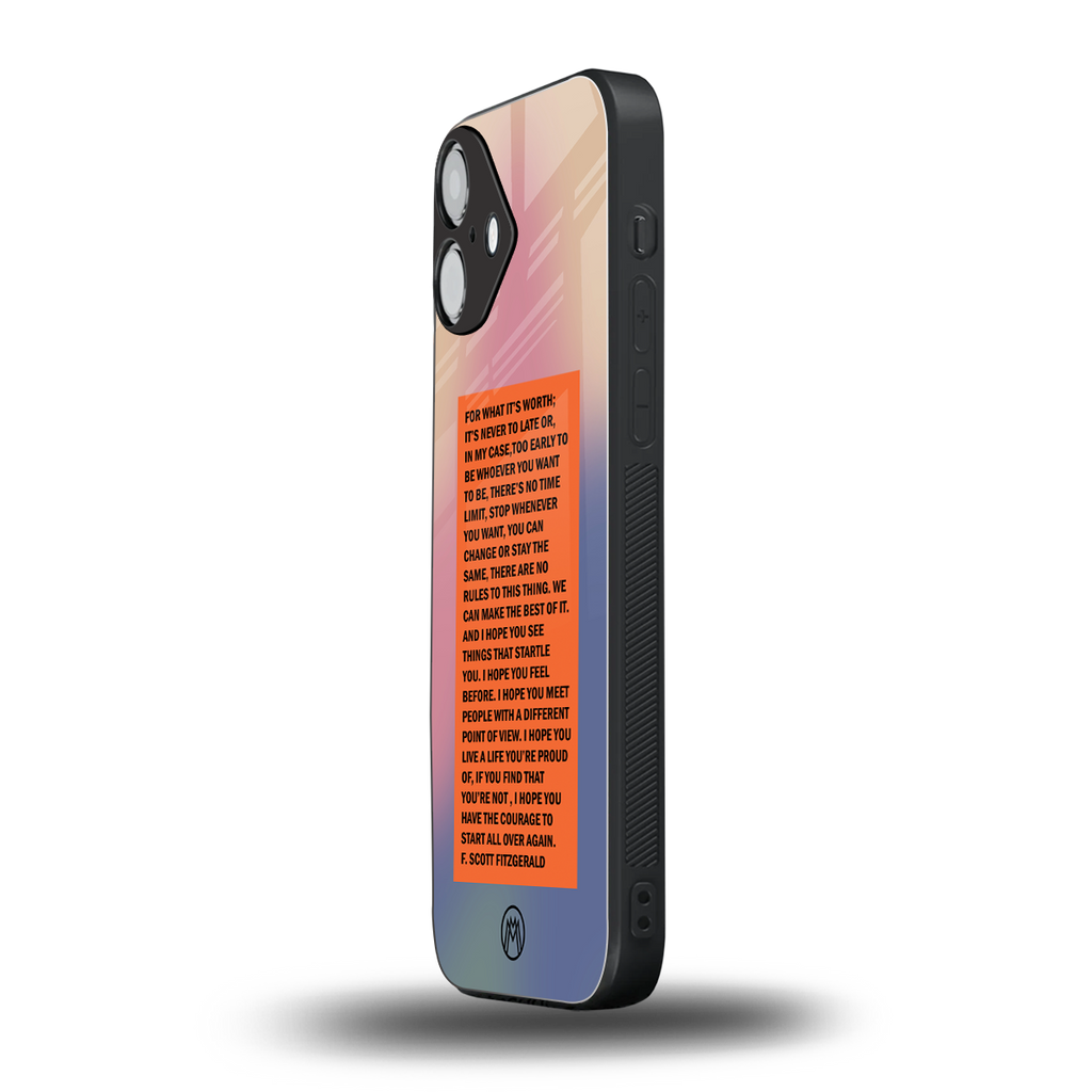 for what it's worth back phone cover | glass case for iphone 16 plus