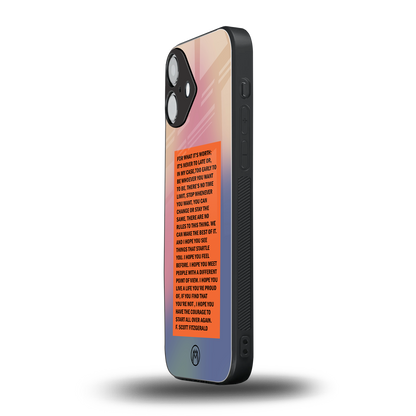 for what it's worth back phone cover | glass case for iphone 16 plus