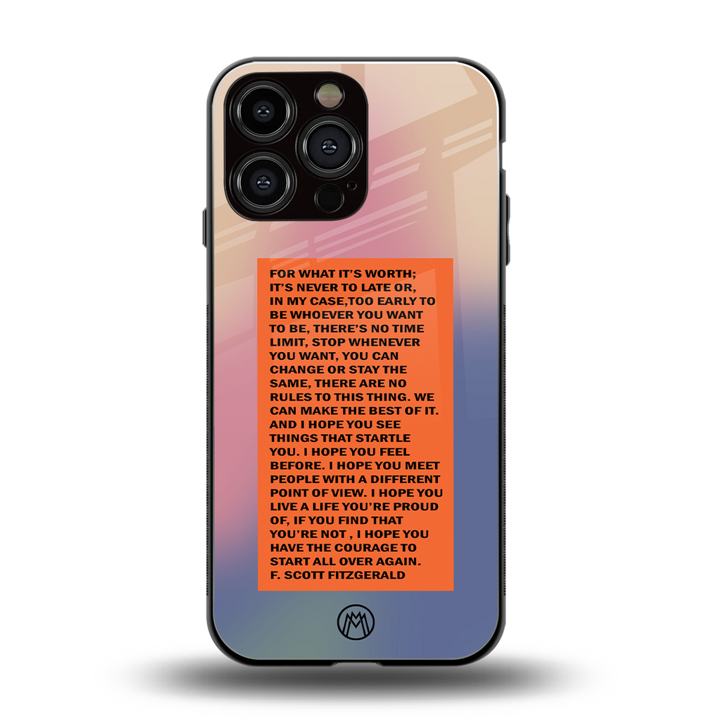 for what it's worth back phone cover | glass case for iphone 16 pro max