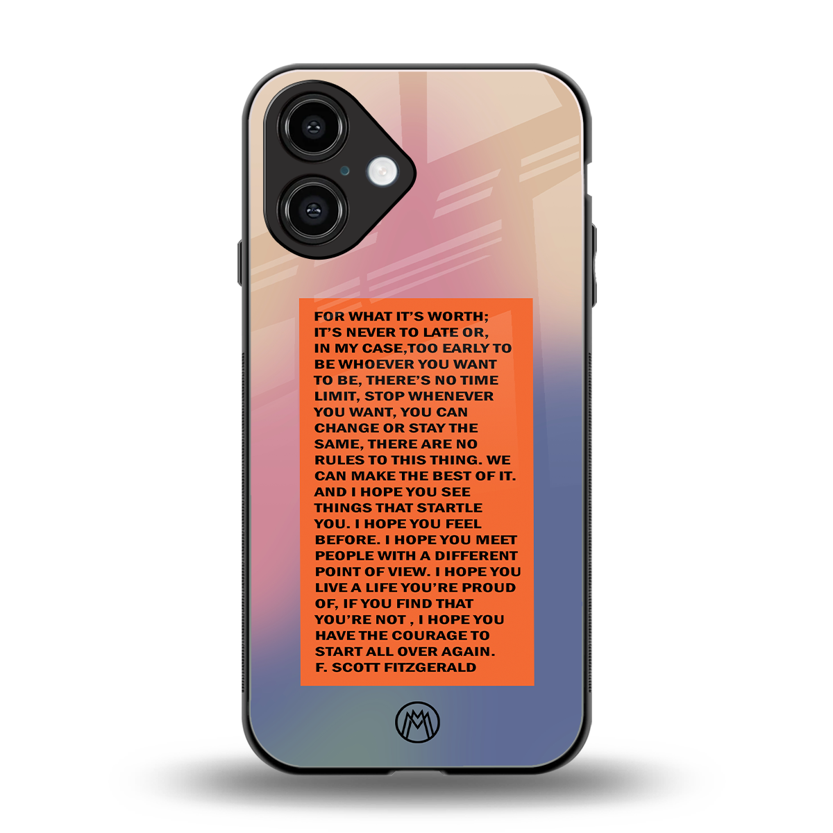 for what it's worth back phone cover | glass case for iphone 16