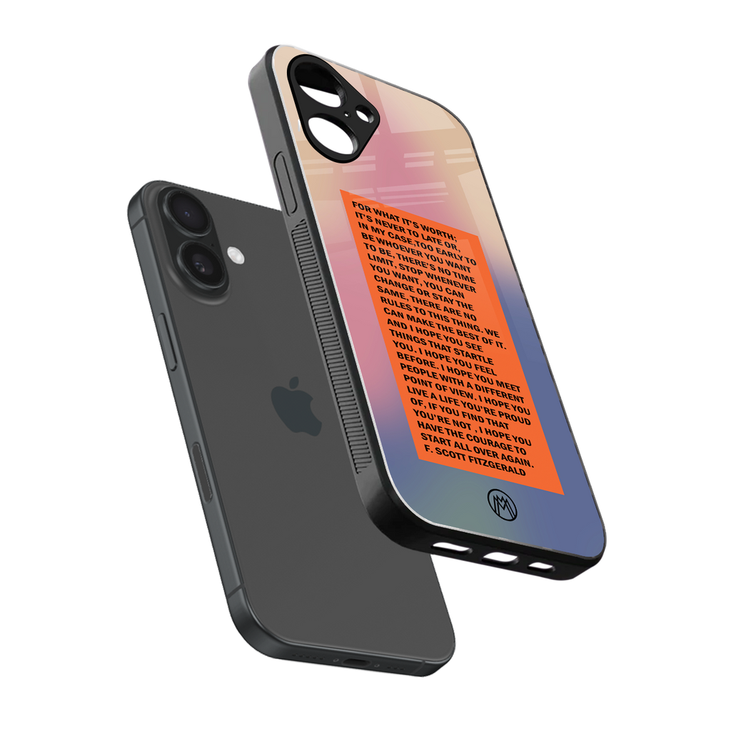 for what it's worth back phone cover | glass case for iphone 16
