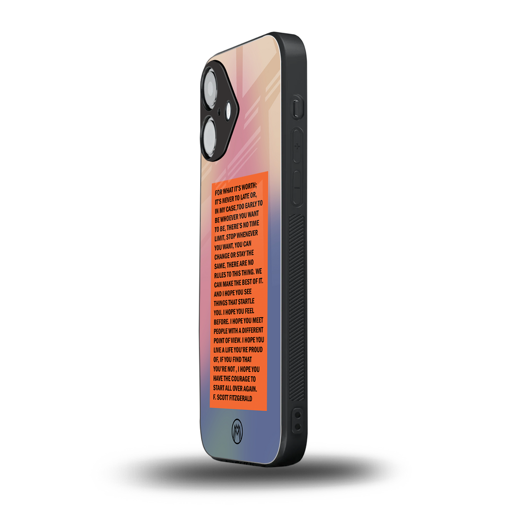 for what it's worth back phone cover | glass case for iphone 16