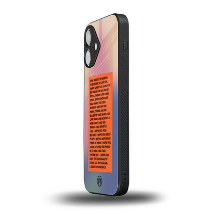 for what it's worth back phone cover | glass case for iphone 16