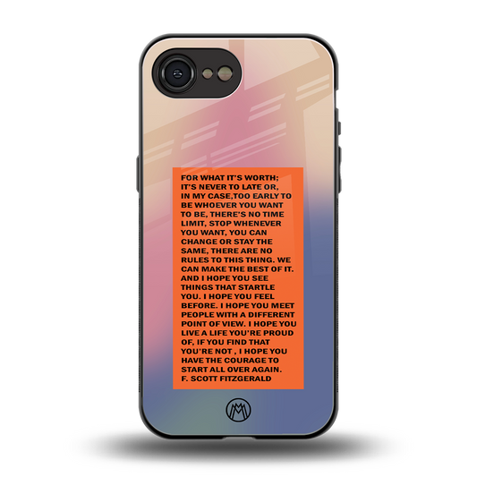 for what it's worth back phone cover | glass case for iphone 16e