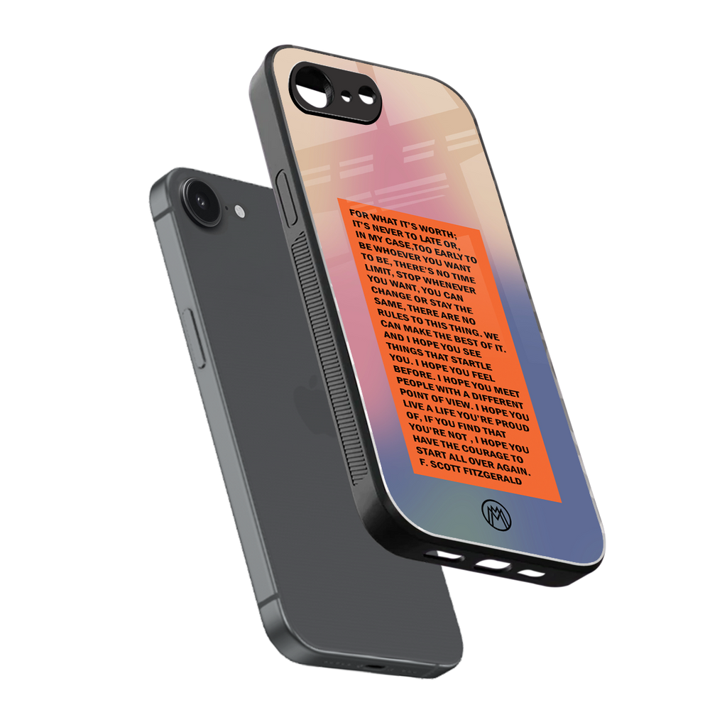 for what it's worth back phone cover | glass case for iphone 16e