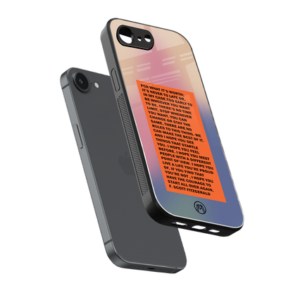 for what it's worth back phone cover | glass case for iphone 16e