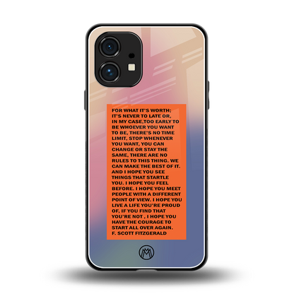 for what it's worth back phone cover | glass case for nothing phone 1