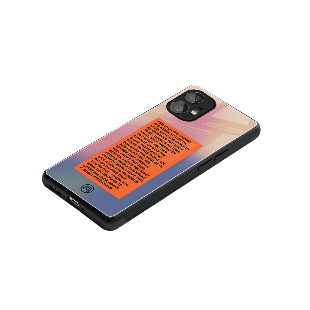 for what it's worth back phone cover | glass case for nothing phone 1