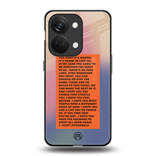 for what it's worth back phone cover | glass case for oneplus nord 3