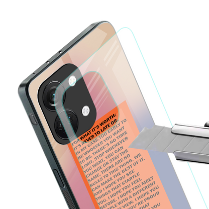 for what it's worth back phone cover | glass case for oneplus nord 3