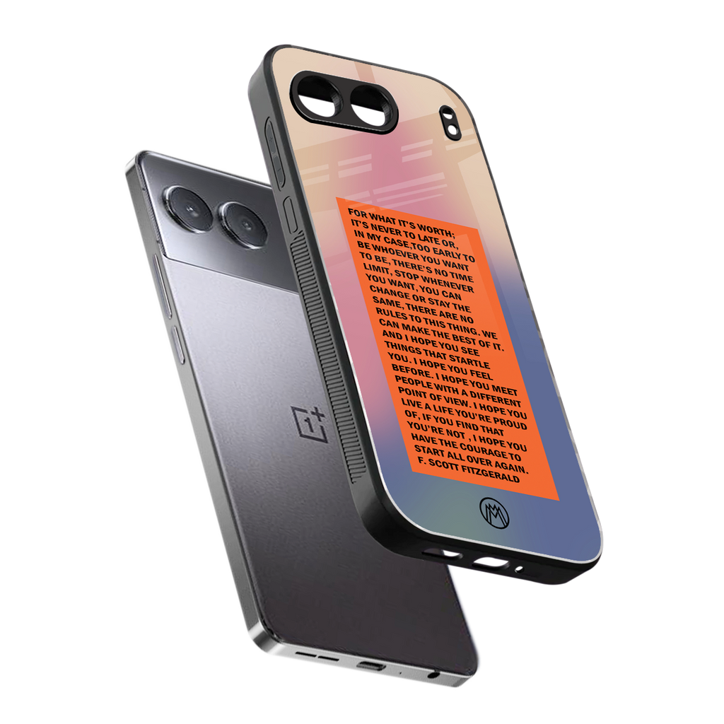 for what it's worth back phone cover | glass case for oneplus nord 4