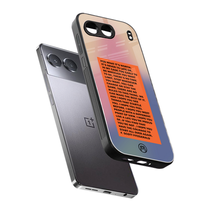 for what it's worth back phone cover | glass case for oneplus nord 4