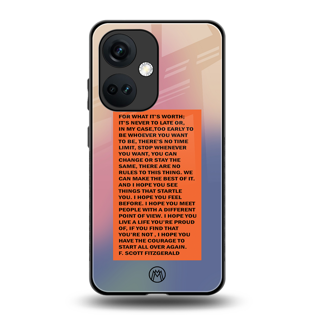 for what it's worth back phone cover | glass case for oneplus nord ce 3