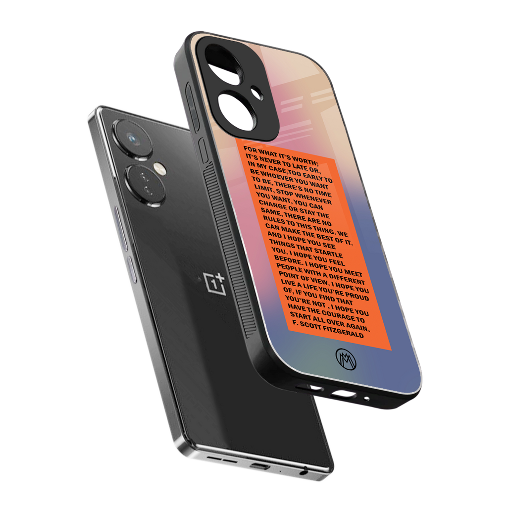 for what it's worth back phone cover | glass case for oneplus nord ce 3