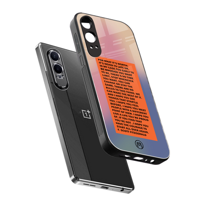 for what it's worth back phone cover | glass case for oneplus nord ce 4 lite