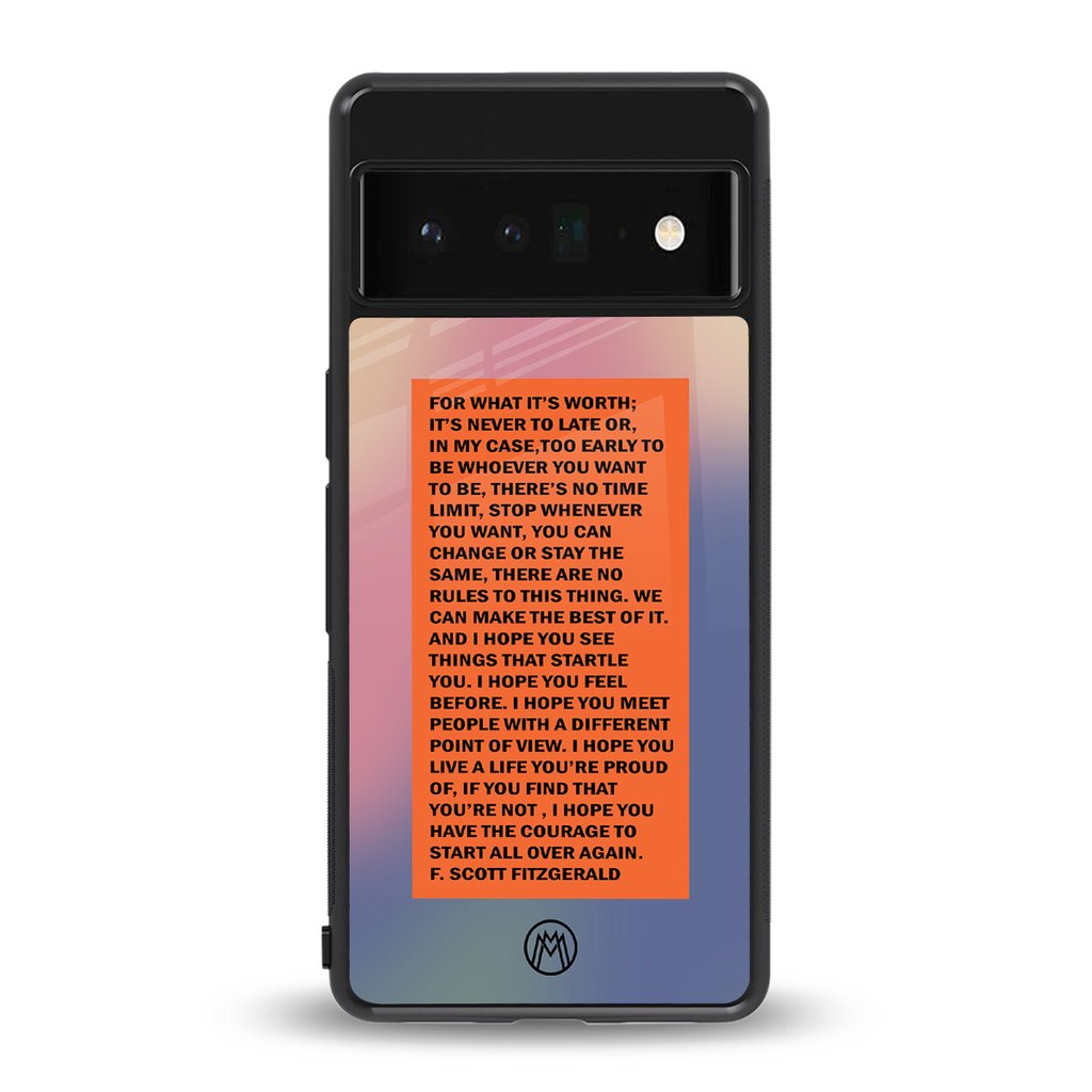 for what it's worth back phone cover | glass case for google pixel 6 pro