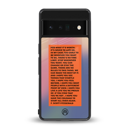 for what it's worth back phone cover | glass case for google pixel 6 pro