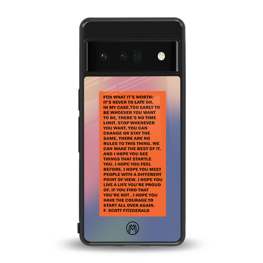 for what it's worth back phone cover | glass case for google pixel 6 pro