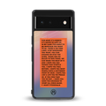 for what it's worth back phone cover | glass case for google pixel 6