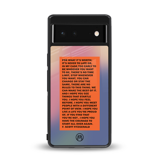 for what it's worth back phone cover | glass case for google pixel 6