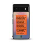 for what it's worth back phone cover | glass case for Google Pixel 6A