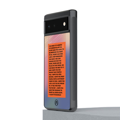 for what it's worth back phone cover | glass case for Google Pixel 6A