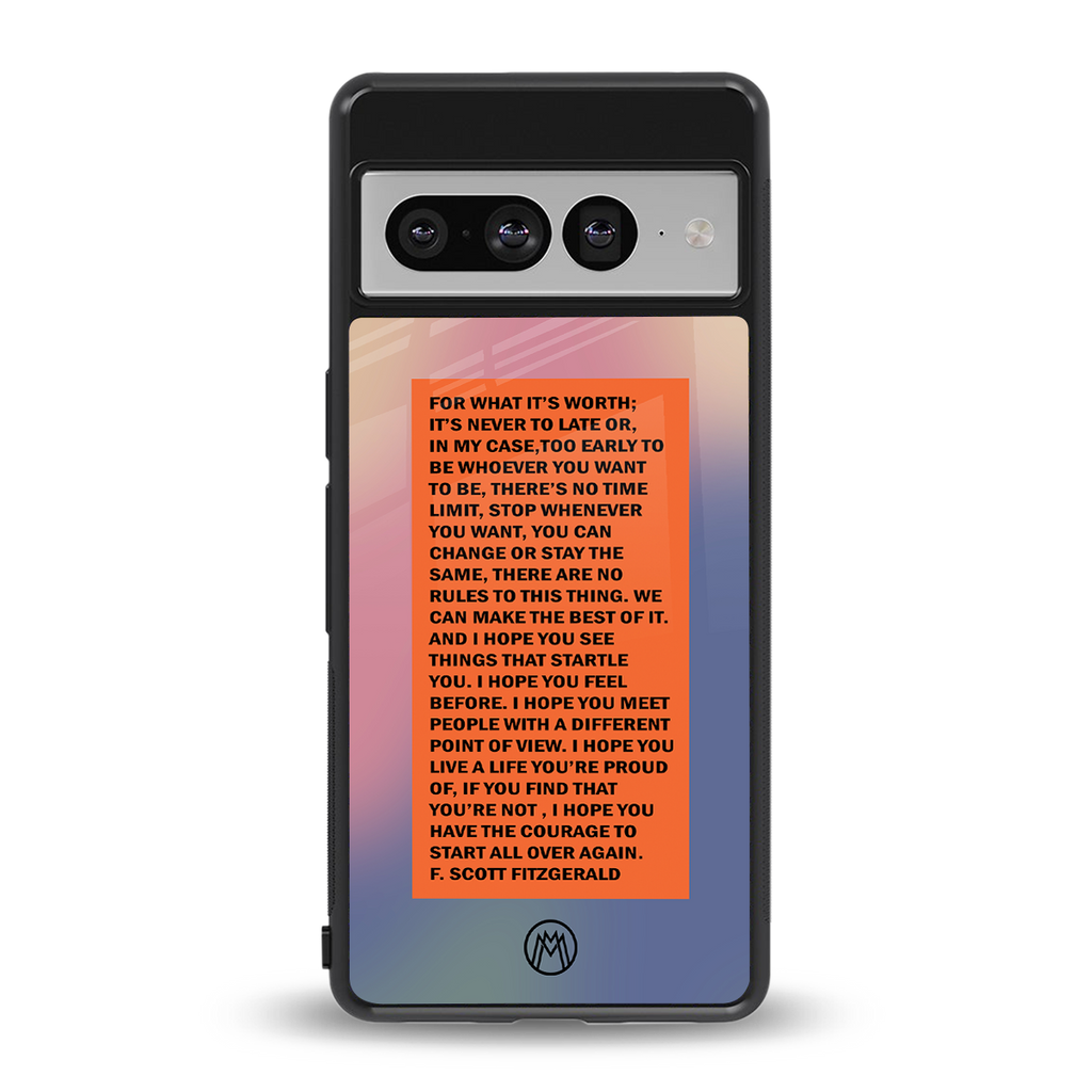 for what it's worth back phone cover | glass case for google pixel 7 pro