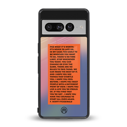 for what it's worth back phone cover | glass case for google pixel 7 pro