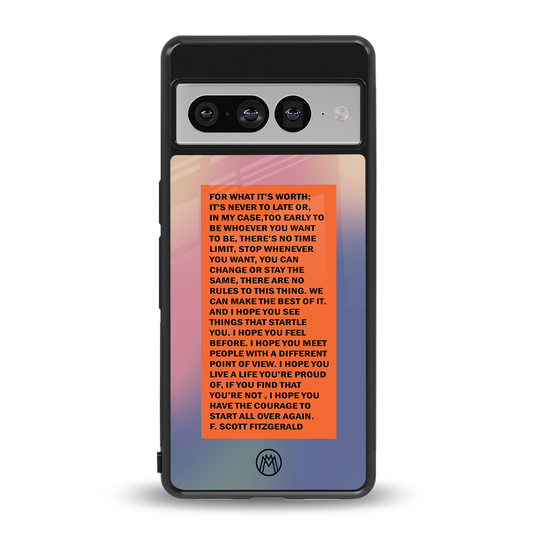 for what it's worth back phone cover | glass case for google pixel 7 pro