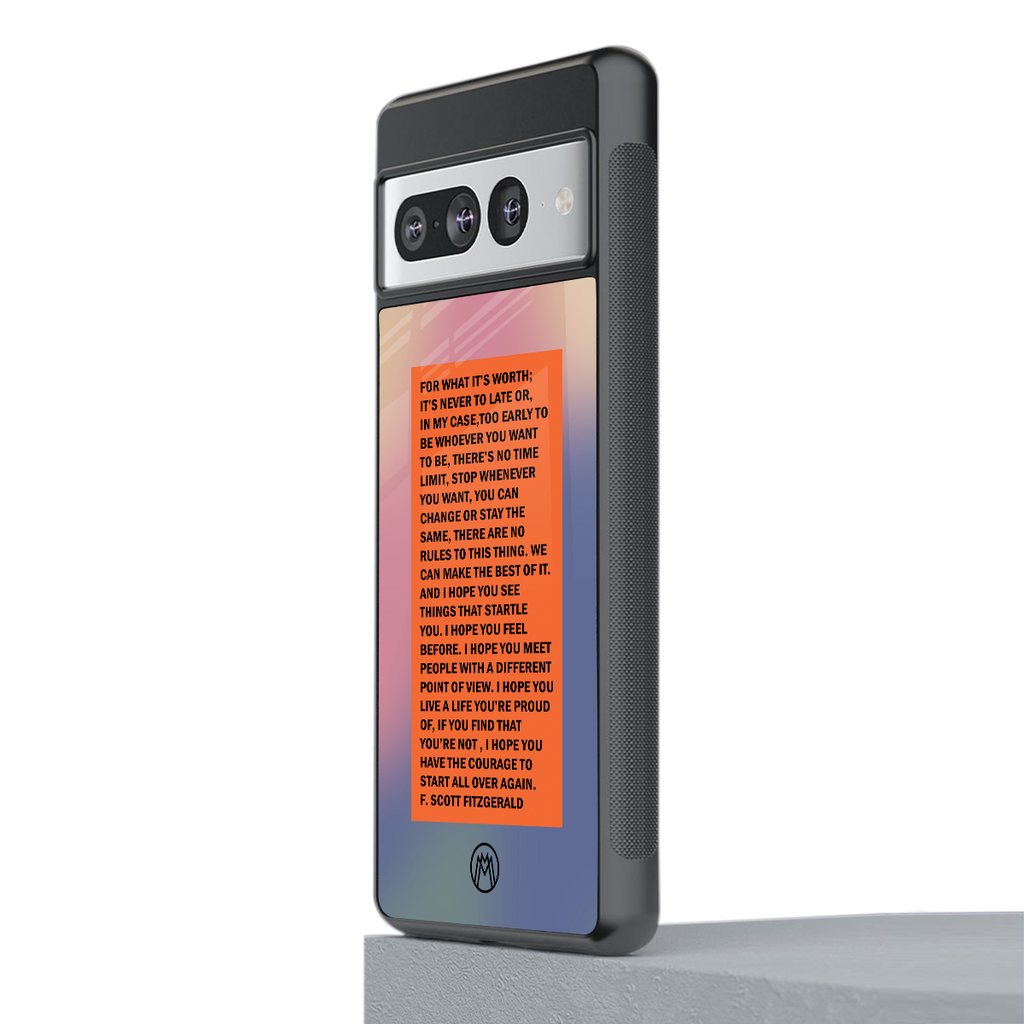for what it's worth back phone cover | glass case for google pixel 7 pro