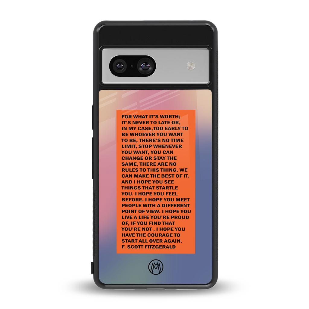 for what it's worth back phone cover | glass case for Google Pixel 7