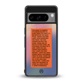 for what it's worth back phone cover | glass case for google pixel 8 pro