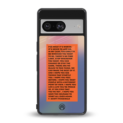 for what it's worth back phone cover | glass case for Google Pixel 8