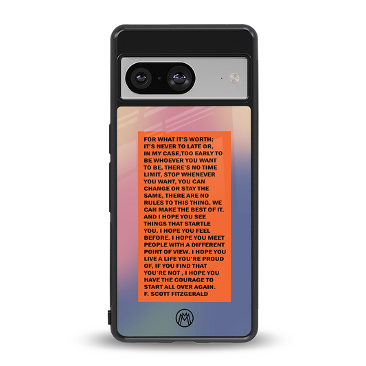 for what it's worth back phone cover | glass case for Google Pixel 8