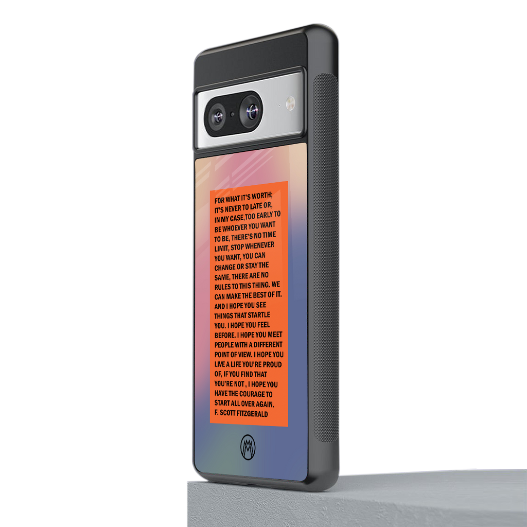 for what it's worth back phone cover | glass case for Google Pixel 8