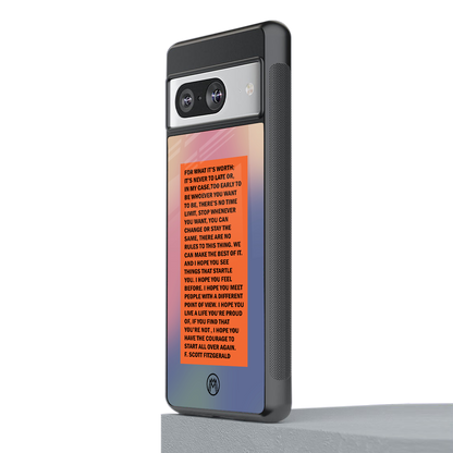 for what it's worth back phone cover | glass case for Google Pixel 8