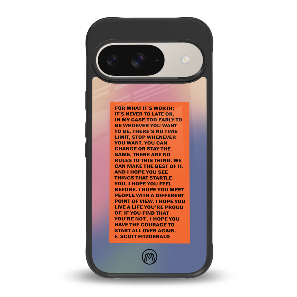 for what it's worth back phone cover | glass case for google pixel 9