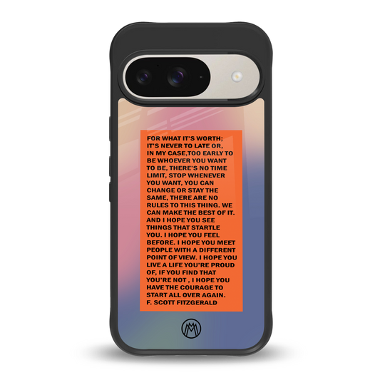 for what it's worth back phone cover | glass case for google pixel 9