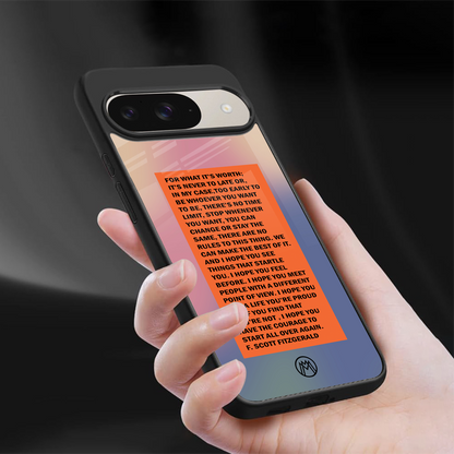 for what it's worth back phone cover | glass case for google pixel 9
