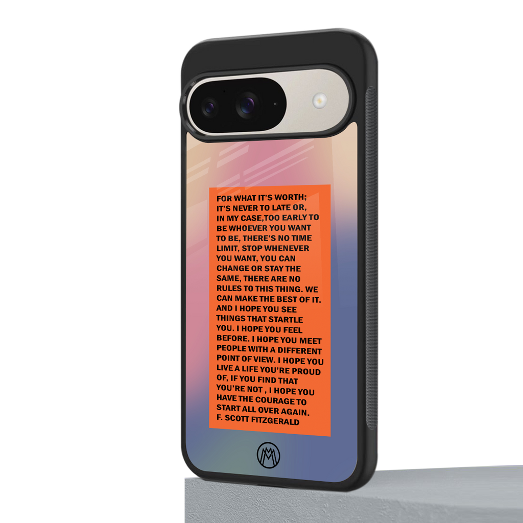for what it's worth back phone cover | glass case for google pixel 9