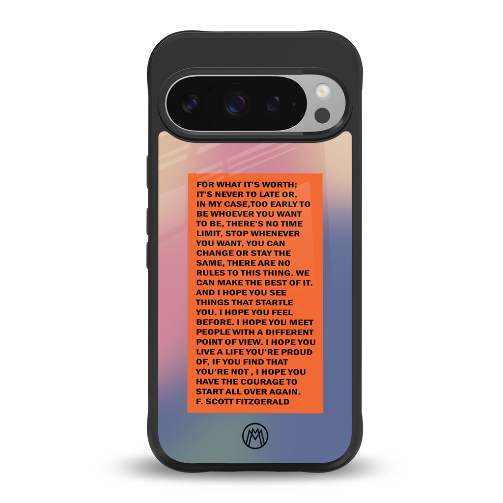 for what it's worth back phone cover | glass case for google pixel 9 pro
