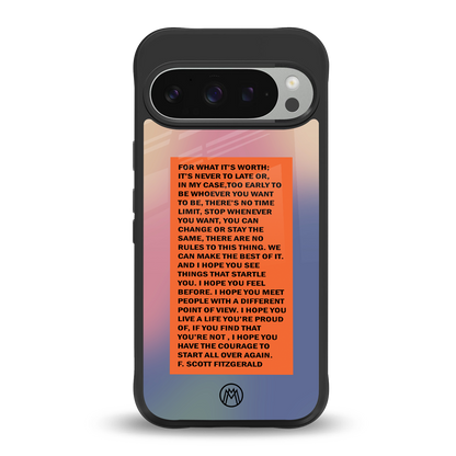 for what it's worth back phone cover | glass case for google pixel 9 pro xl