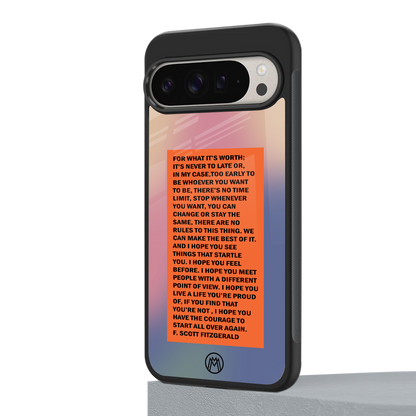 for what it's worth back phone cover | glass case for google pixel 9 pro xl