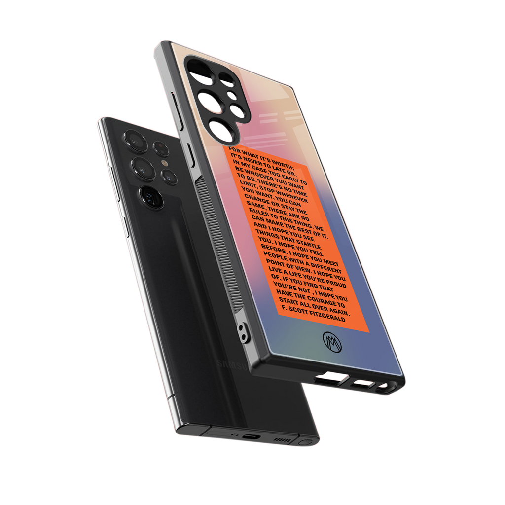 for what it's worth back phone cover | glass case for samsung galaxy s24 ultra