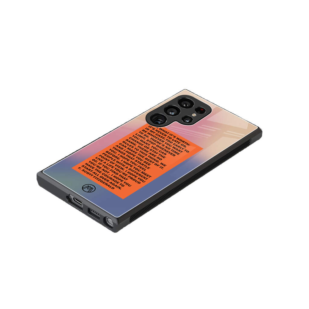 for what it's worth back phone cover | glass case for samsung galaxy s23 ultra
